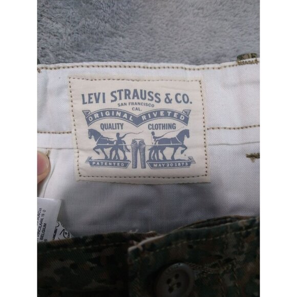 Levis Pants Mens 32x30 Green Camo Cargo Military Utility Ripstop Gorpcore Canvas - Picture 7 of 10